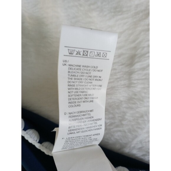 Cupshe Teal Blue Bikini Set White Embroidered Edge 2 Piece Set Size L NWT - Picture 9 of 10